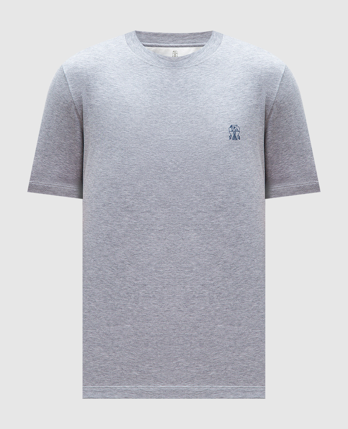 

Grey melange T-shirt with logo print Brunello Cucinelli