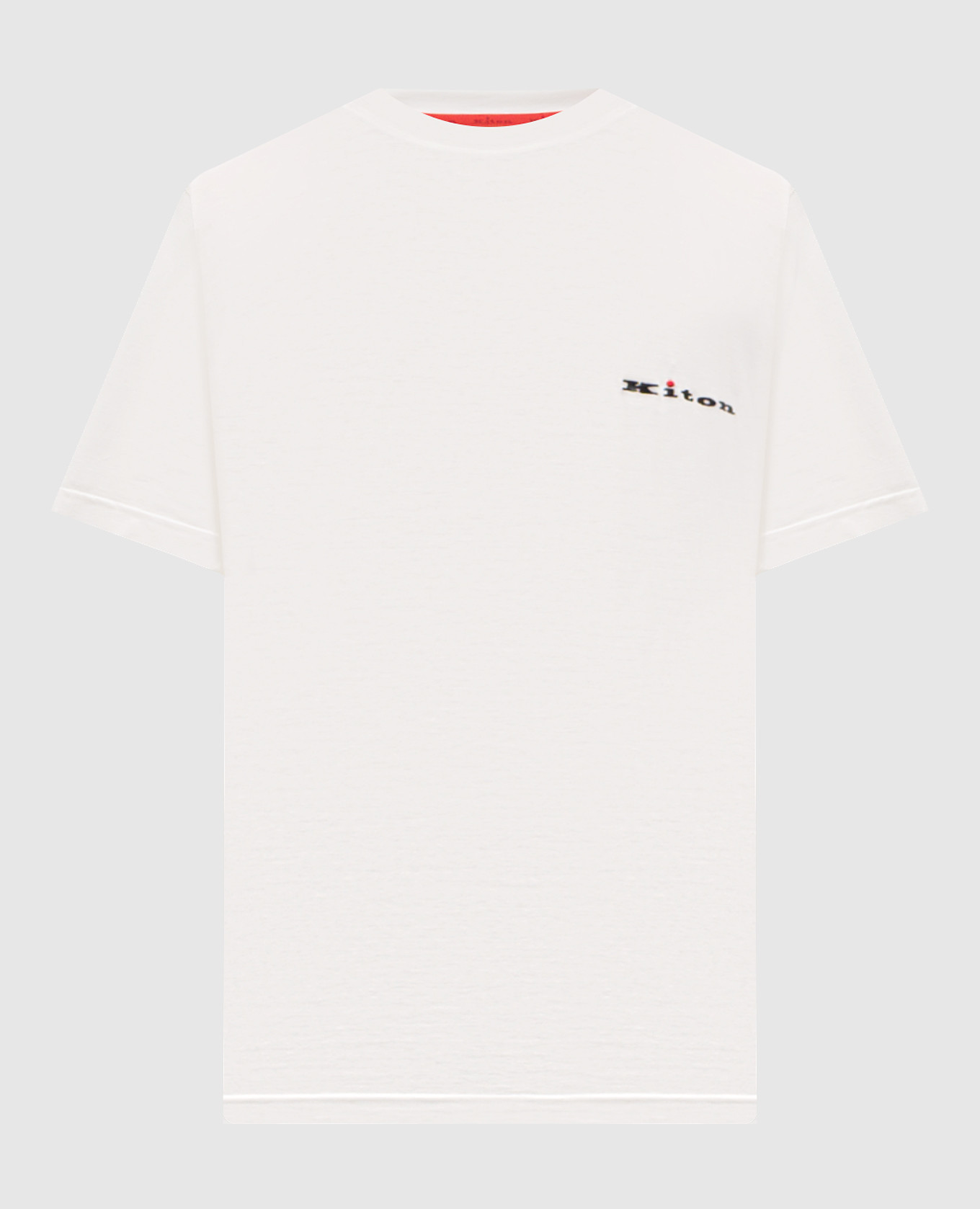 White T-shirt with logo embroidery Kiton