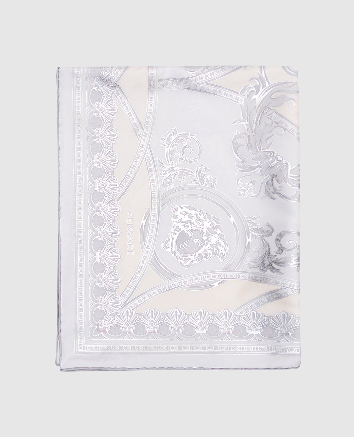 

Beige silk scarf with Barocco pattern Versace