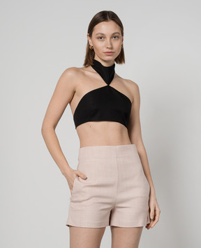 Philosophy di Lorenzo Serafini Black top with linen A08052126