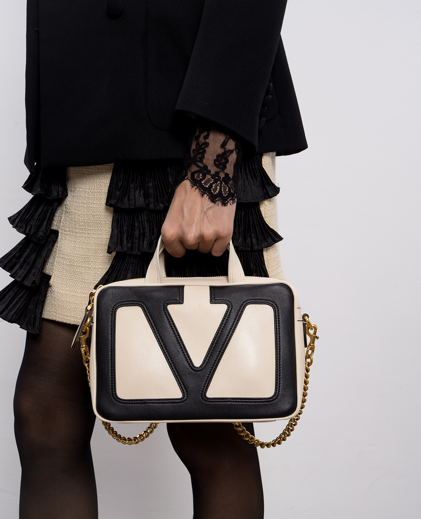 Beige leather bag VIVA SUPERSTAR with emblem Valentino 2