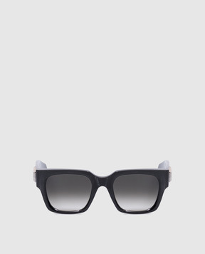 Stefano Ricci Black sunglasses with palladium-plated emblem SG40PHORN