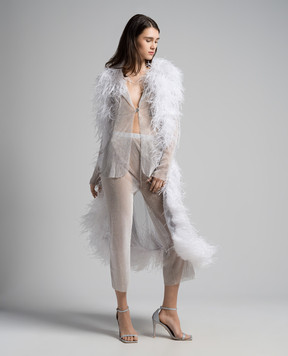 Santa Brands White cardigan with crystals SHIRTJACKETWITHABUTTON
