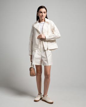 Herno White jacket in the style of a cowhide with embroidery GI000226D13218RC1