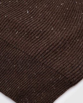 Peserico Brown wool and silk hat with lurex S36210F1209095