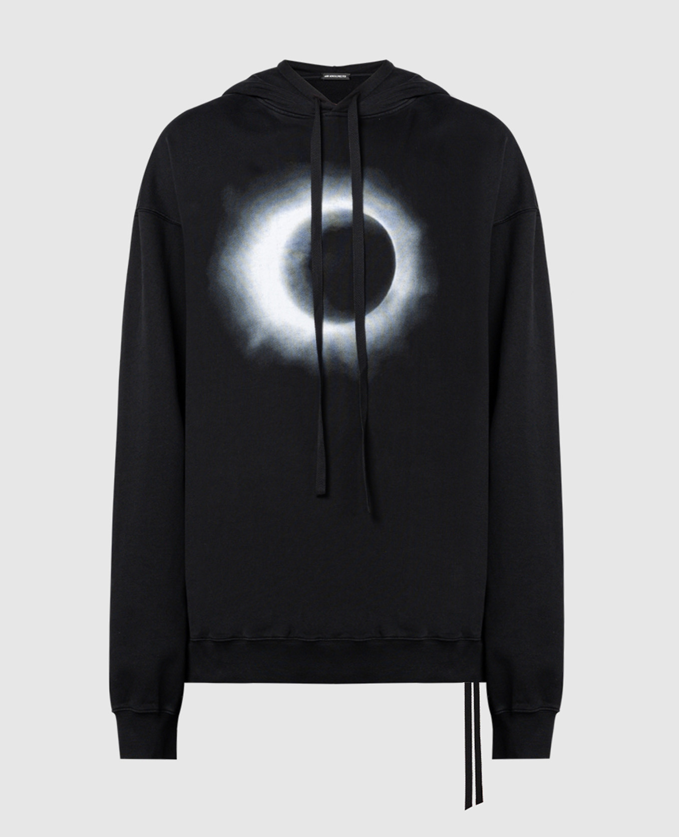 

Black Ollie hoodie with contrast print Ann Demeulemeester, Черный