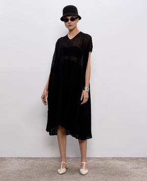 BOBOUTIC Black dress with textured pattern 4802