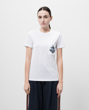 Max Mara ACACIA white T-shirt with monogram logo with crystals ACACIA