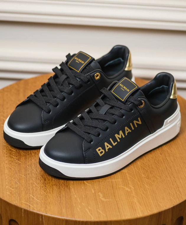 Balmain - Black leather B-Court sneakers with logo CN1VI690LTOR