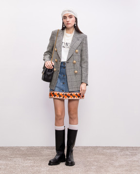 Valentino Blue denim mini skirt with pattern 6B3DD19Z94U