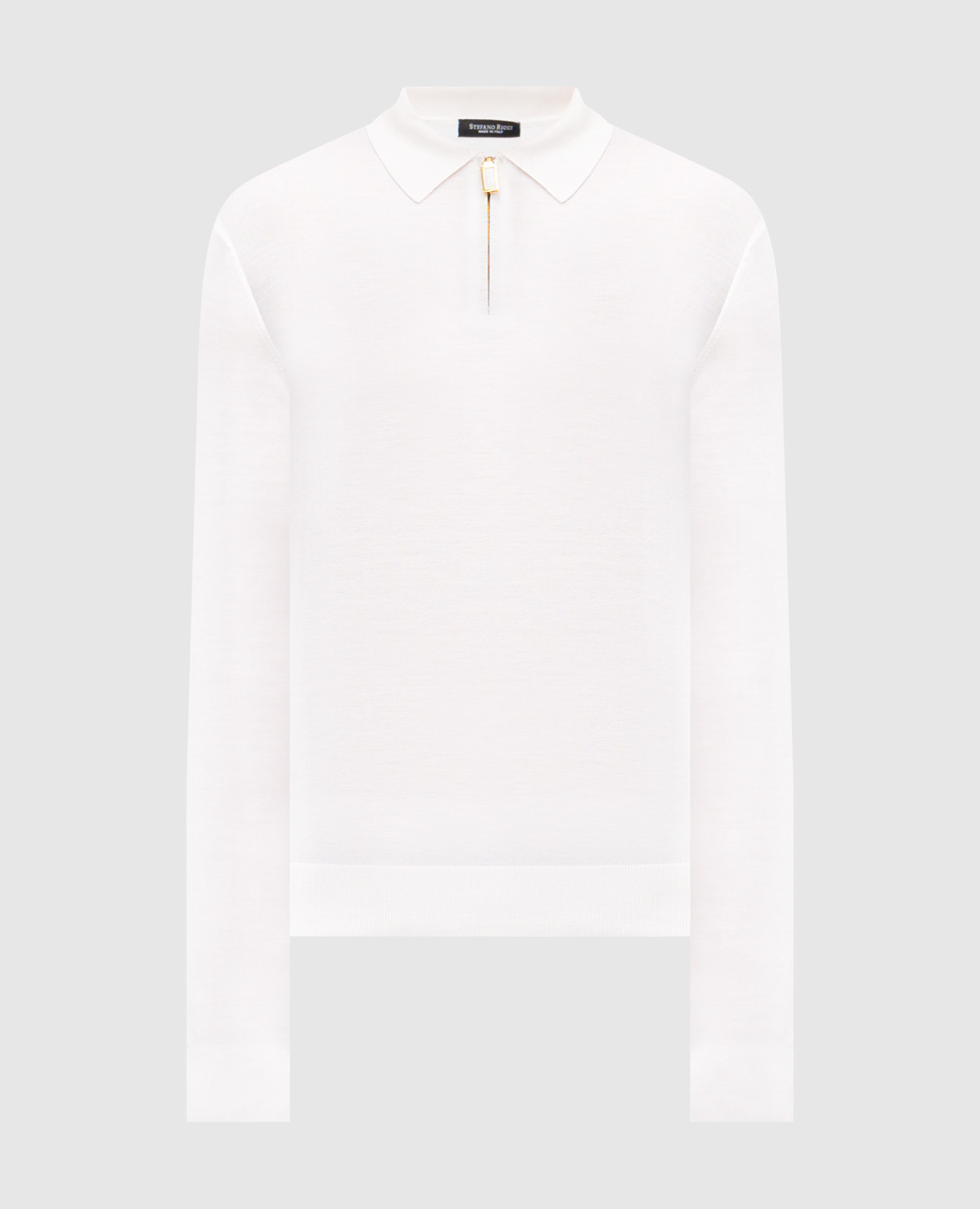 White cashmere and silk polo shirt Stefano Ricci