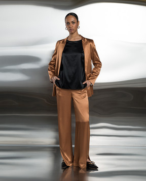 Solotre Black silk blouse M1B0133