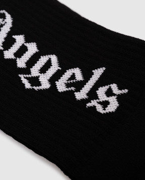 Palm Angels Black socks with logo PMRA001C99FAB002