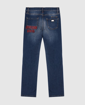 Philipp Plein Children's blue jeans with holes BDT0024610