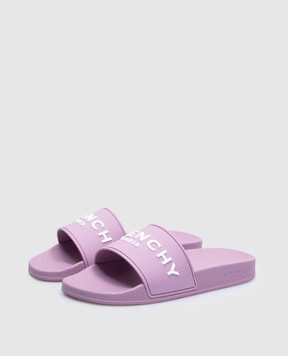Givenchy Purple sliders with textured logo print BE3076E2C4