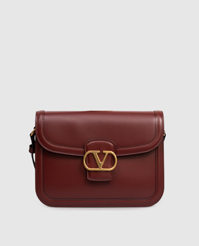 Valentino VLogo burgundy leather messenger bag 7W2B0R15UHF