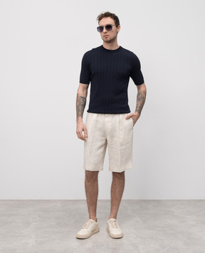 Peserico Beige linen shorts R54191T002622
