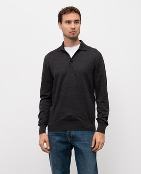 Sease Gray wool polo shirt WP032XG004