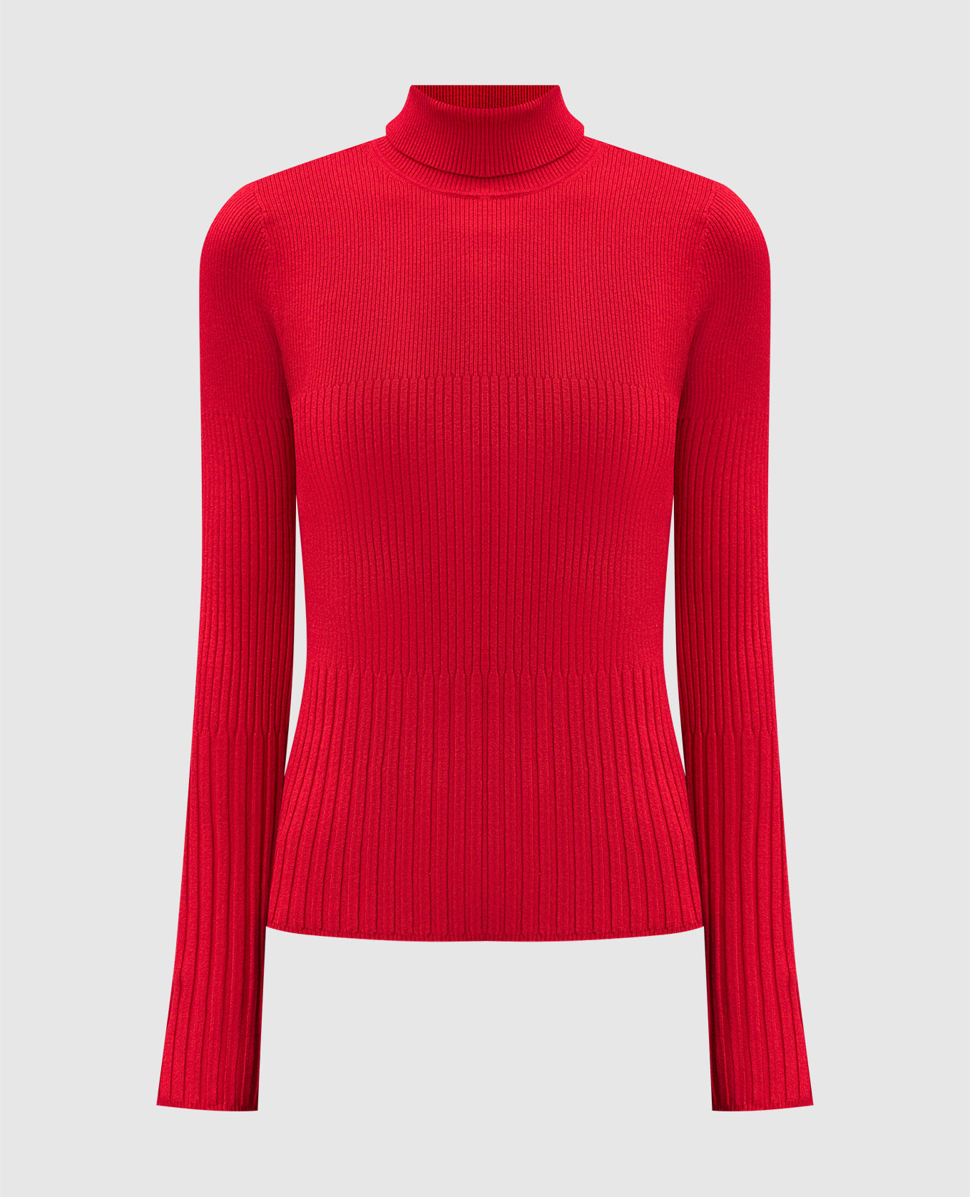 Red ribbed golf shirt with logo Twinset