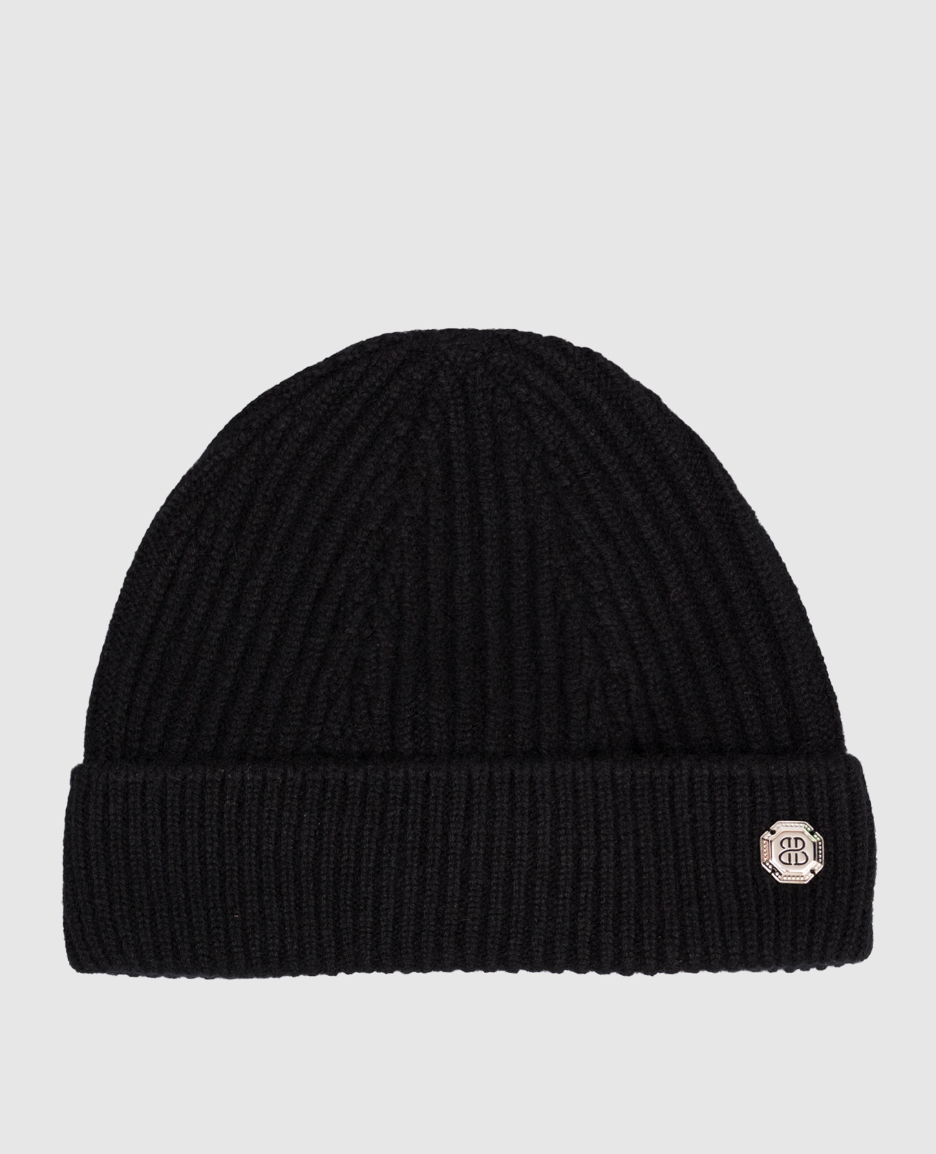 Black cashmere hat Bertolo Cashmere