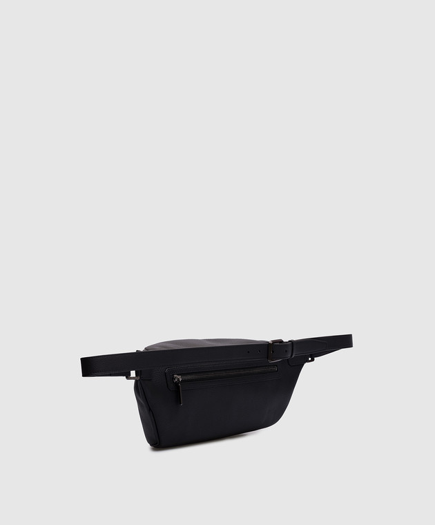 Stefano Ricci - Black leather belt bag with logo monogram