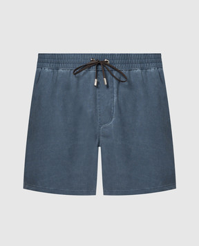 MooRER Blue PORTOFINO swim shorts with logo PORTOFINOPV