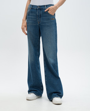 Off-White Blue flared jeans with a distressed effect OWYA062F24DEN002
