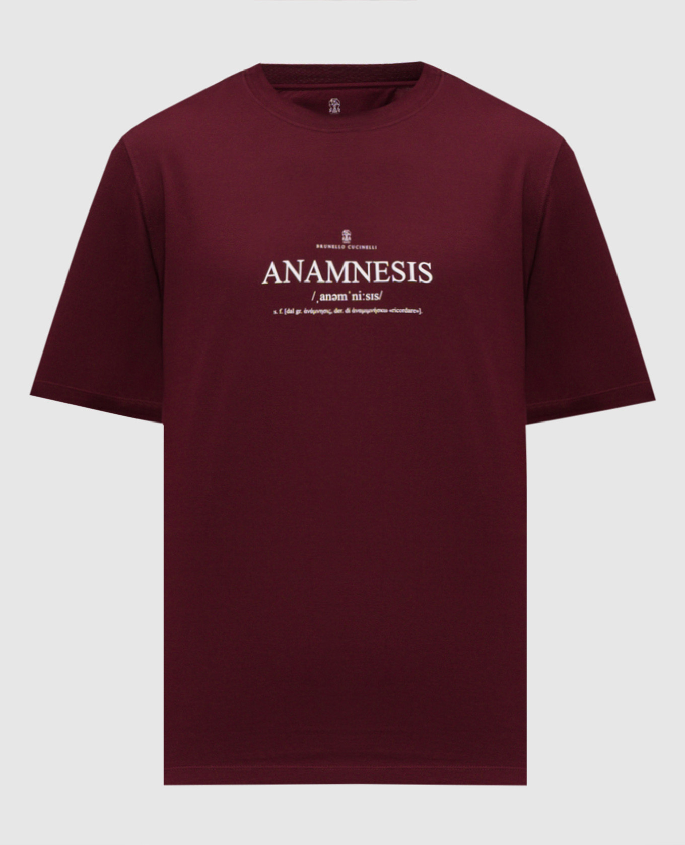Burgundy T-shirt with a print Brunello Cucinelli
