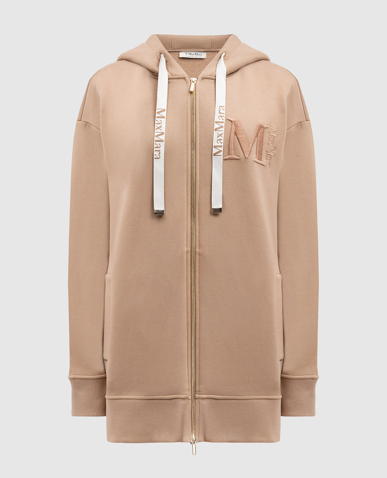 MAX MARA｜ (NOSTOC (16361047 003 / 16361047600 003)) Max Mara - NOSTOC beige sports jacket with logo embroidery
