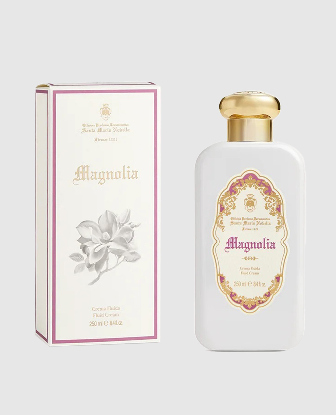 Women's body cream-fluid magnolia 250 ml santa maria novella