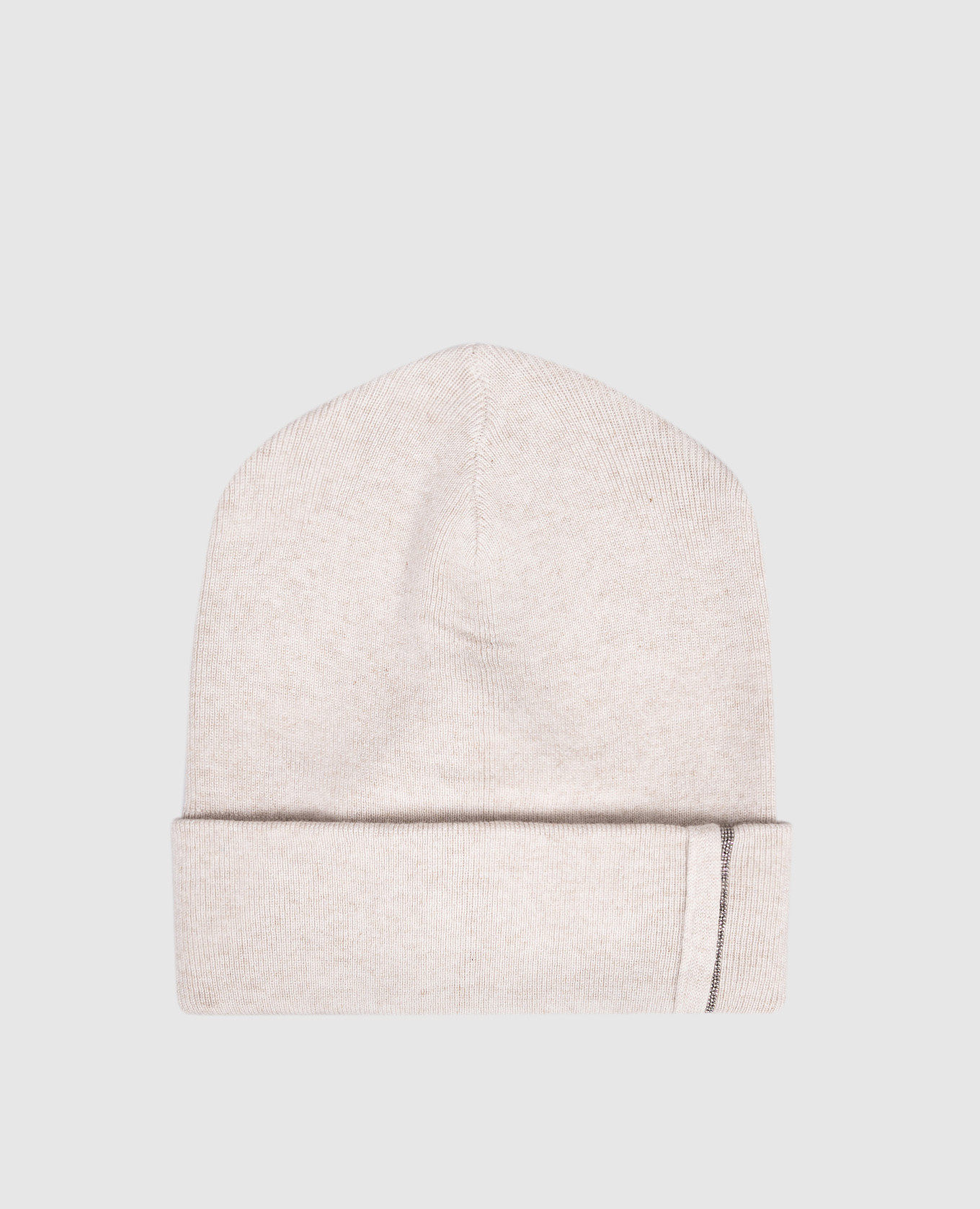 Beige cashmere hat with monil chain Brunello Cucinelli