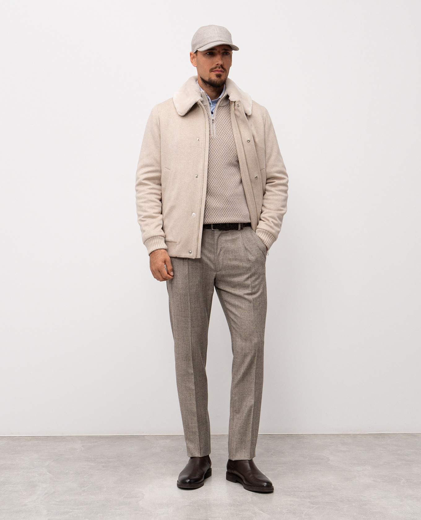 Beige wool and cashmere sweater with a pattern Cashmere&Whiskey 2
