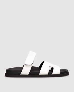 Babe Pay Pls White leather flip-flops 276001KO