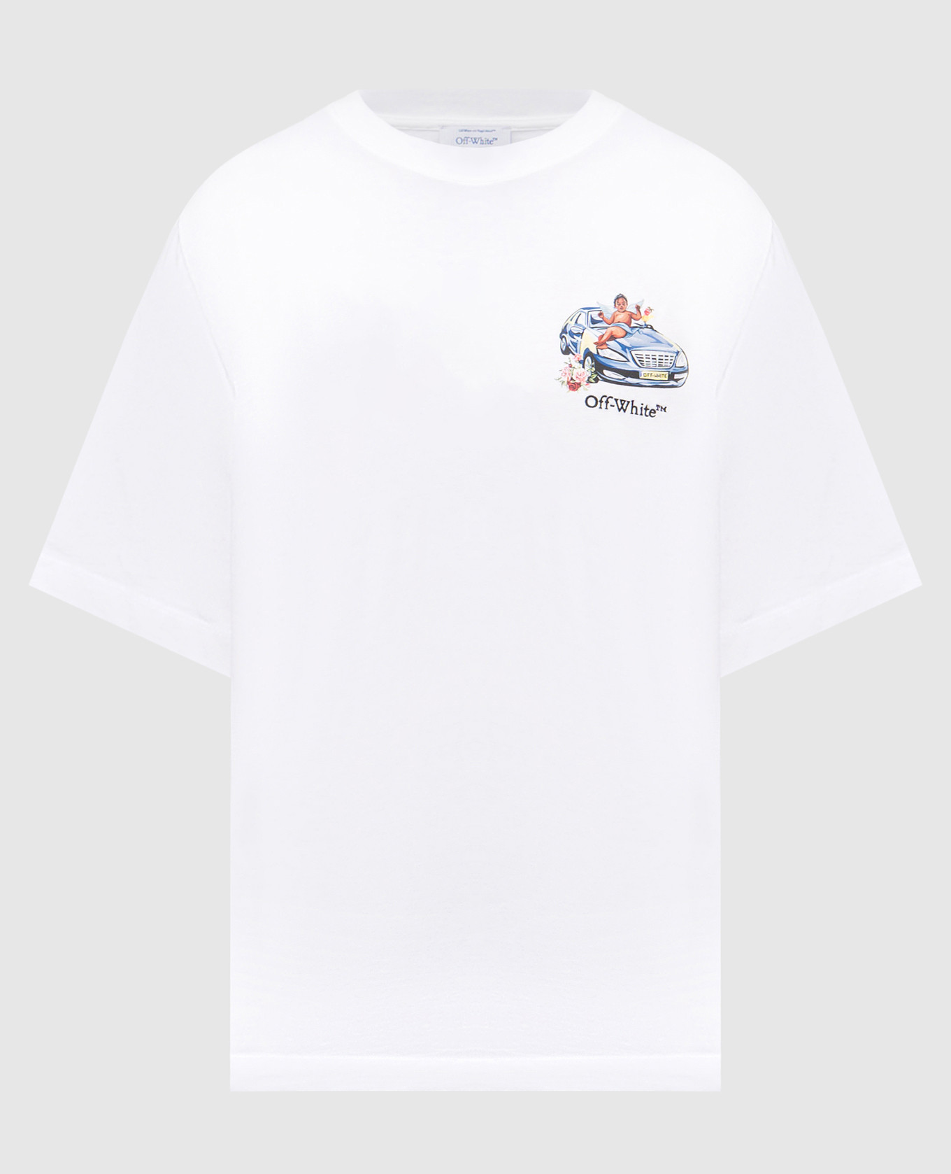 

White T-shirt with Fresco Arrow embroidered logo print Off-White