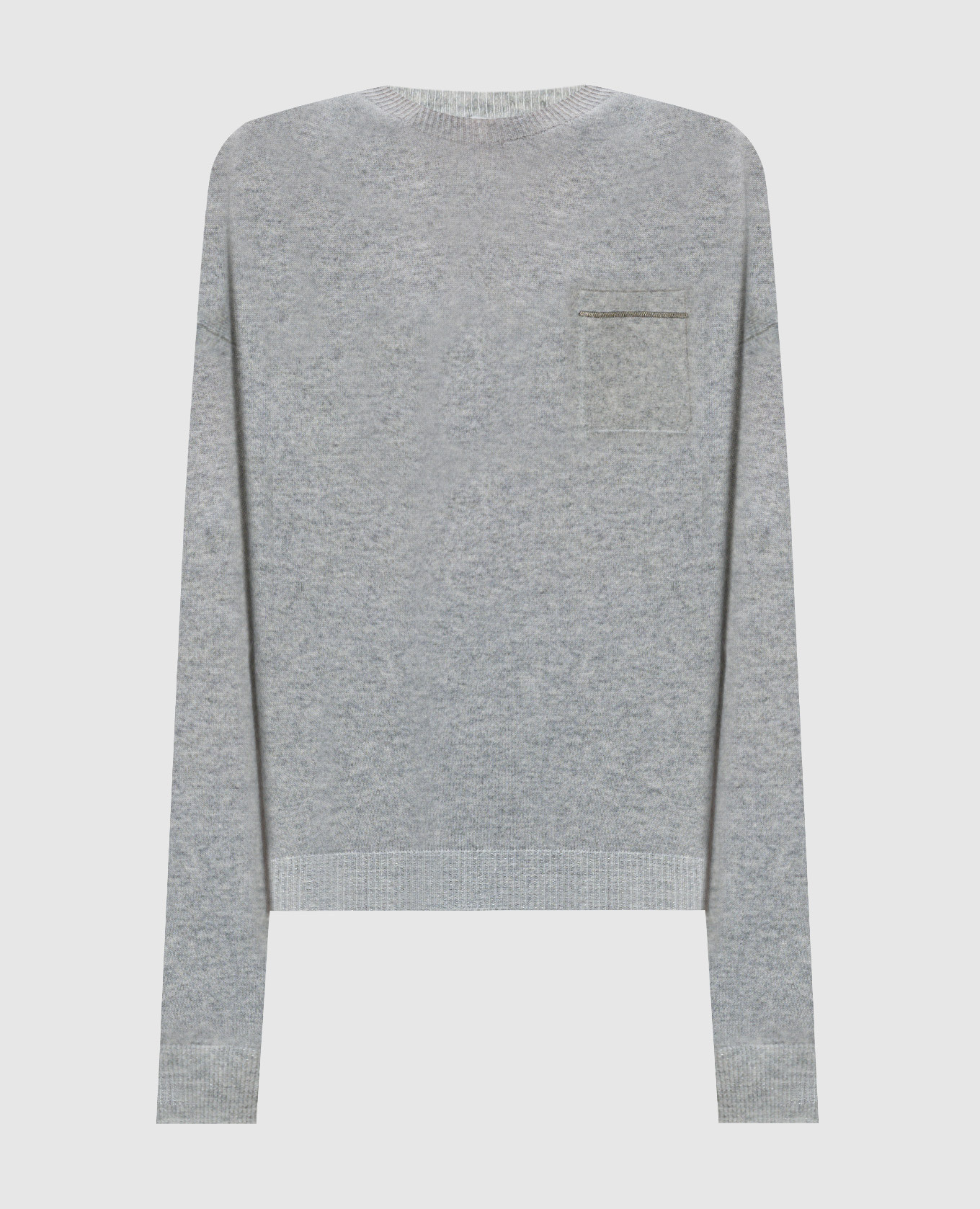 

Gray melange cashmere jumper with monil chain Peserico, Grey