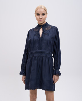 Twinset Blue mini dress with lace 251TP2380