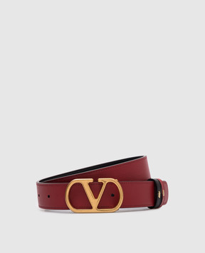 Valentino Reversible leather belt with logo 7W2T0SQ3IYR