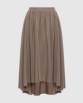 JOSEPH Violet grey silk midi skirt JF009072