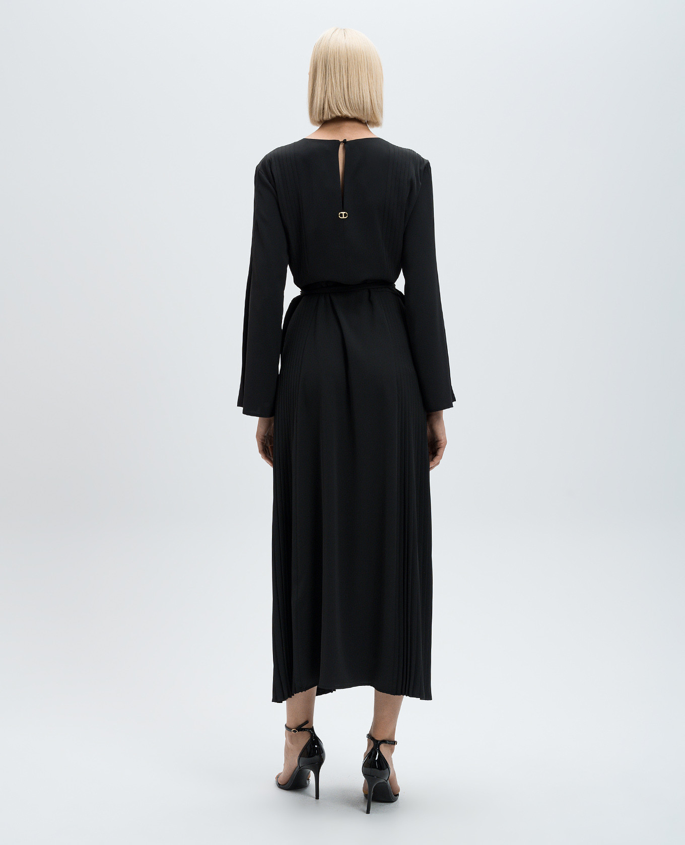 

Black maxi dress with pleating Twinset