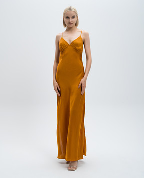 Twinset Orange maxi dress with slits 242TP2139